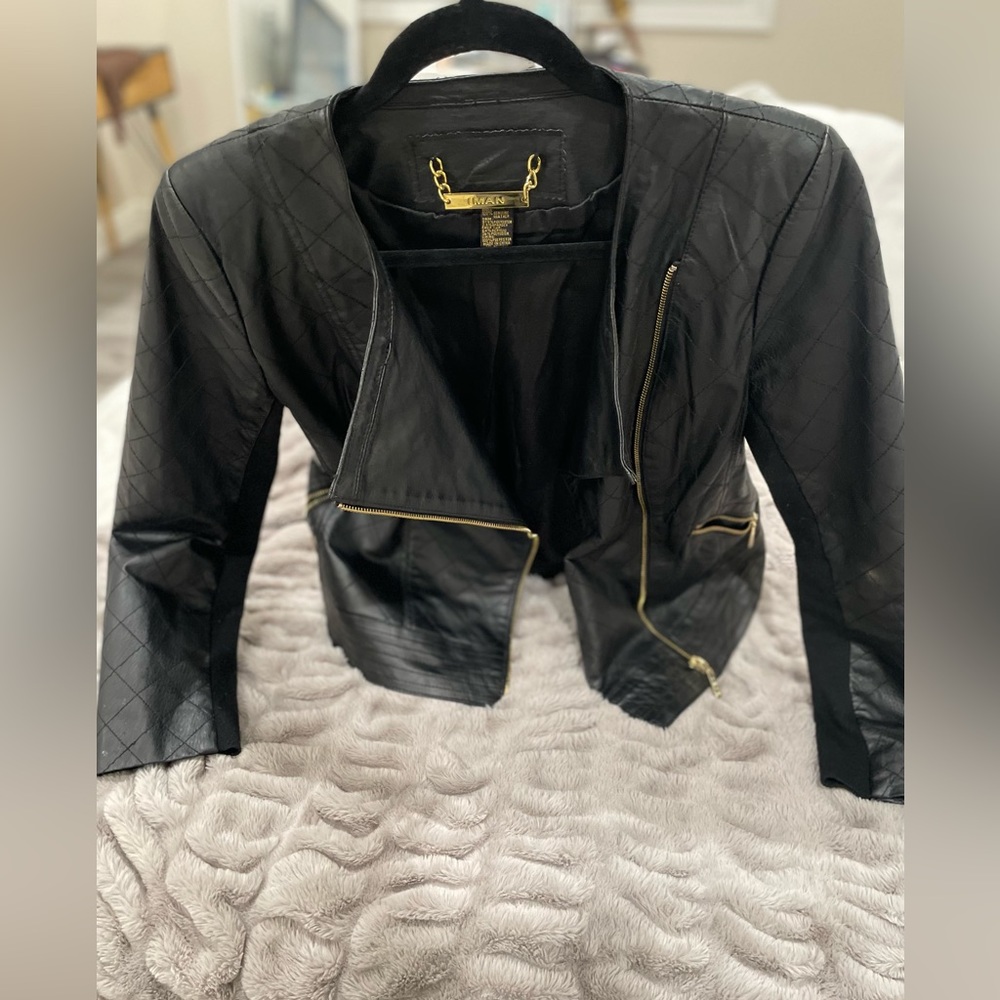 Black Genuine Leather Jacket (USED) - Picture 7 of 7